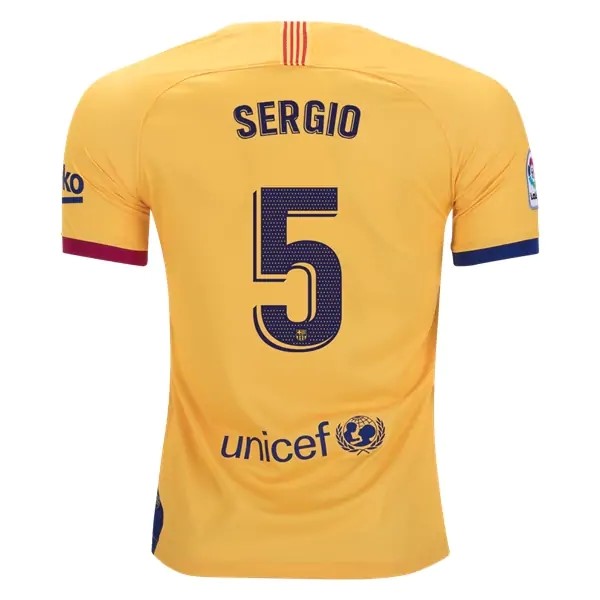 Camiseta Barcelona NO.5 Sergio Segunda equipación 2019-2020 Amarillo